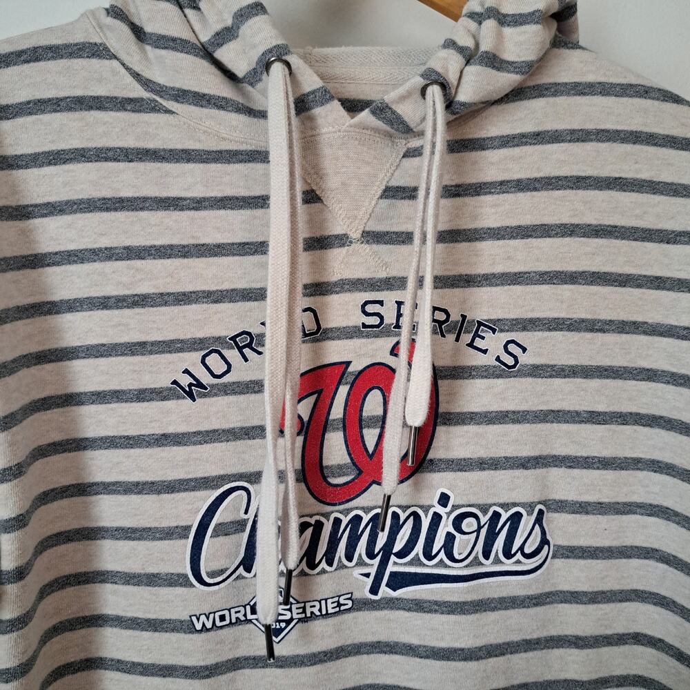 Washington Nationals 2019 World Series Striped Hoodie Medium/Large - Picture 3 of 7